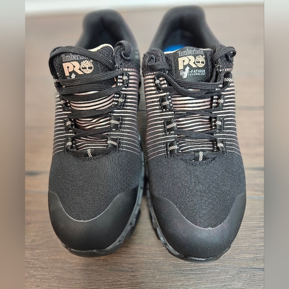 NWOT 🖤 Timberland Pro Powertrain Black & Rose Gold Work Shoe - Picture 3 of 12